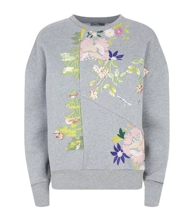 Shop Alexander Mcqueen Embroidered Florals Patchwork Sweatshirt