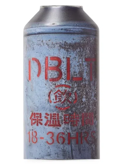 Doublet Distressed-effect Water Bottle In Blue