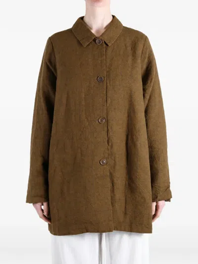 Casey Casey Soleil Check-pattern Button-up Jacket In Brown