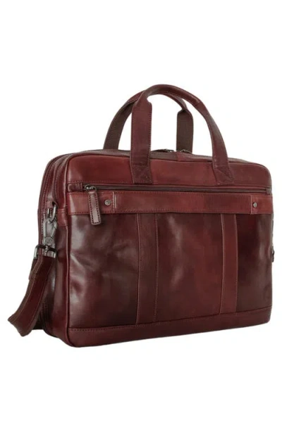 Mancini Double Compartment Briefcase In Brown
