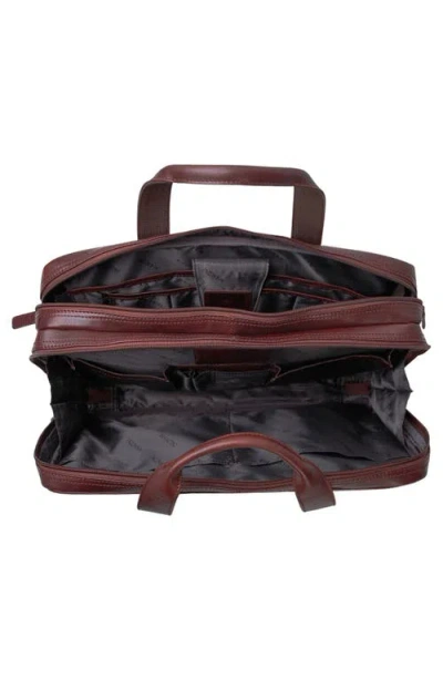 Mancini Double Compartment Briefcase In Brown