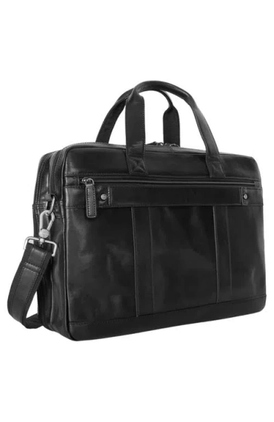 Mancini Double Compartment Briefcase In Black