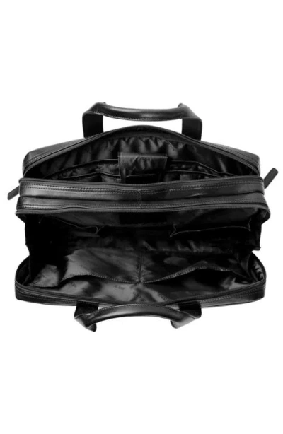 Mancini Double Compartment Briefcase In Black