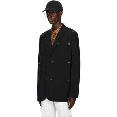 Y/project Black Snap Panel Blazer In Black