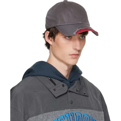 We11 Done Gray Distressed Cap In Gray