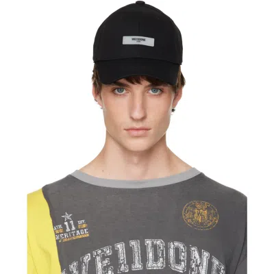 We11 Done Black Logo Patch Cap In Black