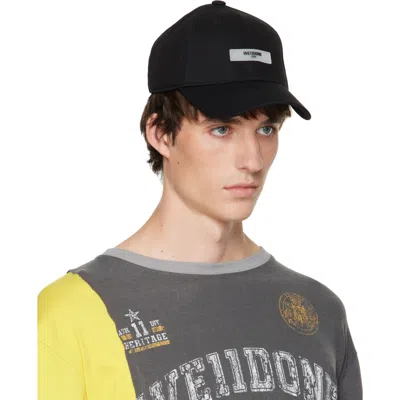 We11 Done Black Logo Patch Cap In Black