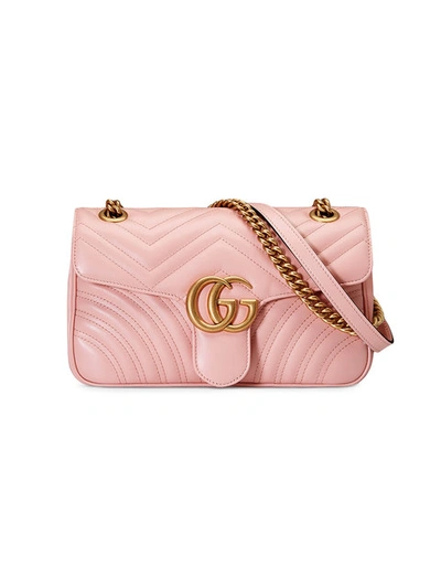 Gucci Gg Marmont Medium Matelassé Leather Shoulder Bag In Pink