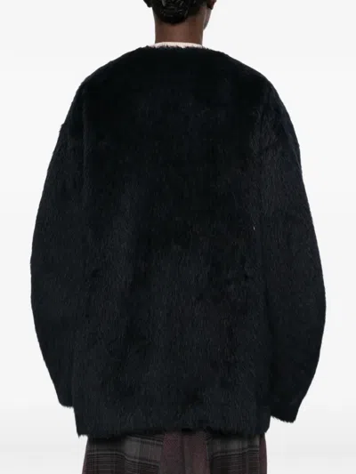 Ruohan Double-breasted Textured Oversized Jacket In Multi