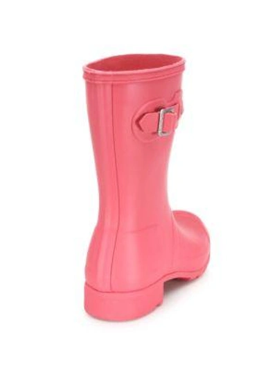 Shop Hunter Original Tour Packable Short Rubber Rain Boots In Mosse Pink