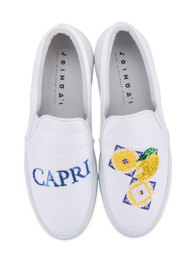 Shop Joshua Sanders Capri Slip-on Sneakers - White