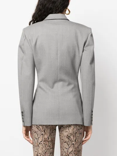 Armarium Double-breasted Virgin Wool Blazer In Gray