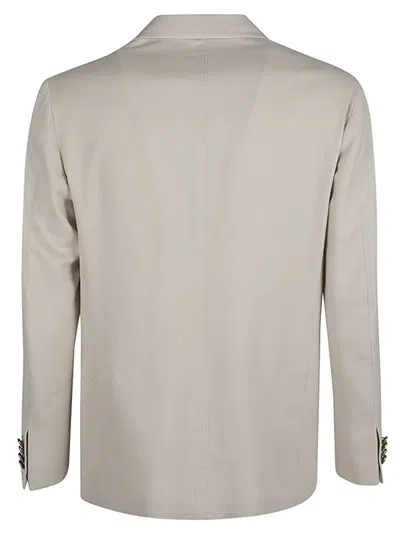 Sartorio Light Grey Single-breasted Wool Blazer In Neutral