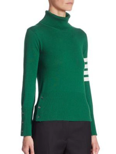 Shop Thom Browne Cashmere Turtleneck Sweater In Green