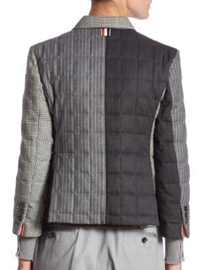 Shop Thom Browne Wool Down Jacket In Black White