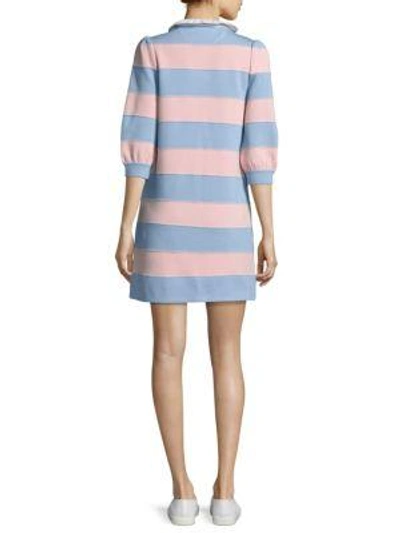 Shop Marc Jacobs Rugby Striped Wool Dress In Pink Multi