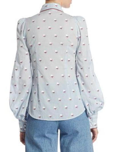 Shop Marc Jacobs Embroidered Button Front Blouse In Multicolor