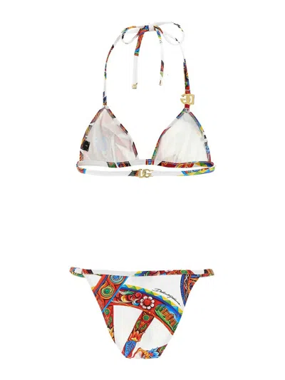 Dolce & Gabbana Printed Bikini In Brown