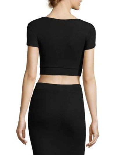 Shop Atm Anthony Thomas Melillo Ribbed Crop Top In Black