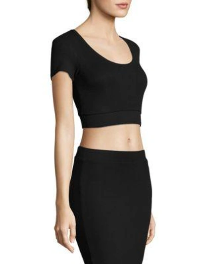 Shop Atm Anthony Thomas Melillo Ribbed Crop Top In Black