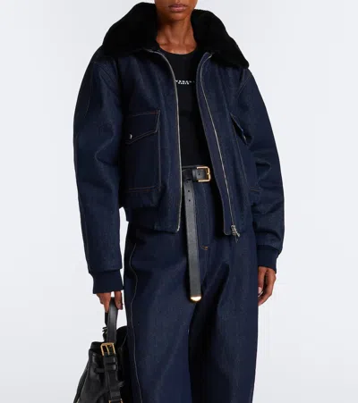 Givenchy Denim Blouson Jacket In Blue