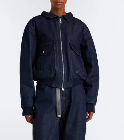 Givenchy Denim Blouson Jacket In Blue