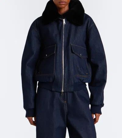 Givenchy Denim Blouson Jacket In Blue
