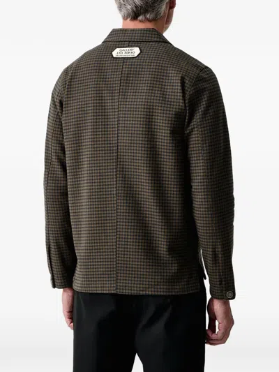 Mos Mosh Mapham Houndstooth-pattern Shirt Jacket In Brown