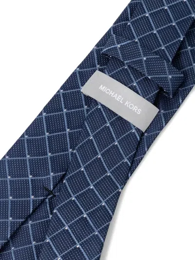 Michael Kors Check-pattern Tie In Blue