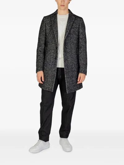 HERRINGBONE-PATTERN NOTCH-COLLAR COAT