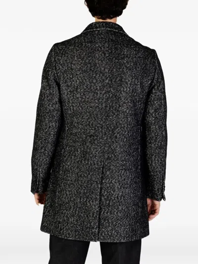 HERRINGBONE-PATTERN NOTCH-COLLAR COAT