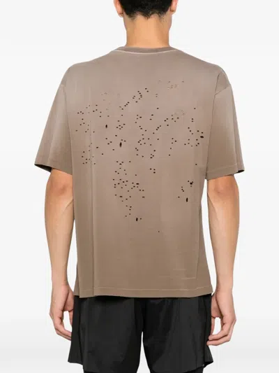 Satisfy Mothtech Distressed T-shirt In Brown