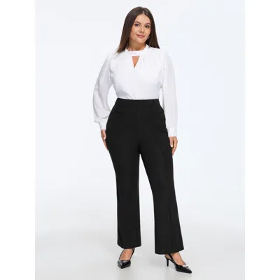 Bloomchic Stretch Front Seam Bootcut Pants In Black