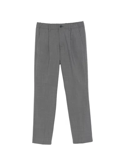 Herno Grey Polyester Wool Elastane Pants In Gray