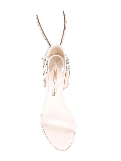 Shop Sophia Webster Nude Silver Evangeline 105 Sandals - Neutrals