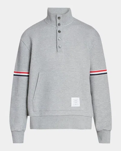 Thom Browne Rwb Engineered Stripe Loopback Sweatshirt In White