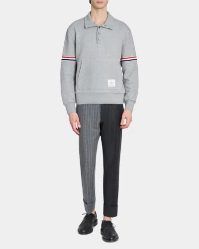 Thom Browne Rwb Engineered Stripe Loopback Sweatshirt In White