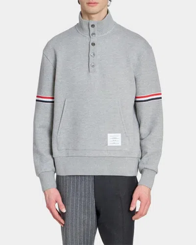 Thom Browne Rwb Engineered Stripe Loopback Sweatshirt In White