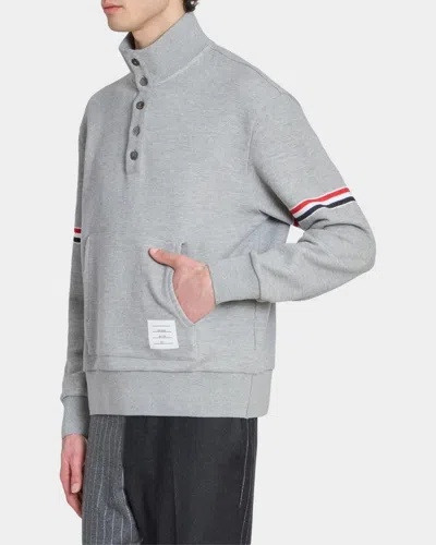 Thom Browne Rwb Engineered Stripe Loopback Sweatshirt In White