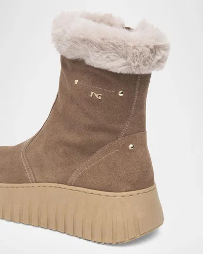 Nerogiardini Platform Suede Ankle Boots In Multi