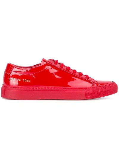 Common Projects Patent Leather Sneakers In Red