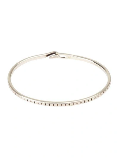 Shop Werkstatt:münchen Patterned Hook Bangle In Metallic