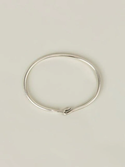 Shop Werkstatt:münchen Patterned Hook Bangle In Metallic