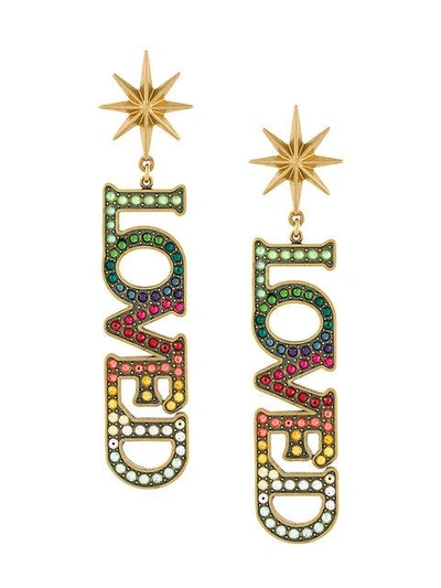 Shop Gucci Loved Earrings In Multicolour