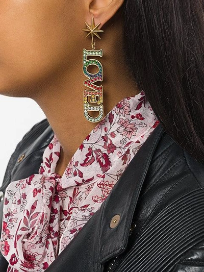 Shop Gucci Loved Earrings In Multicolour