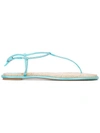 RENÉ CAOVILLA embellished T-bar flat sandals,RUBBER100%