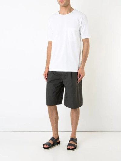 Shop Lemaire Long Bermuda Shorts In Green