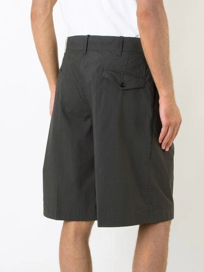 Shop Lemaire Long Bermuda Shorts In Green