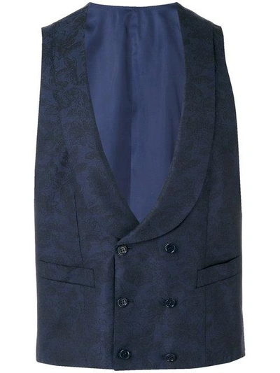 Shop Canali Formal Waistcoat In Blue