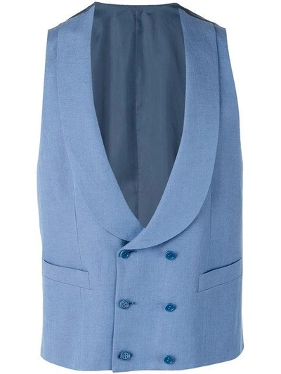 Shop Canali Formal Waistcoat In Blue